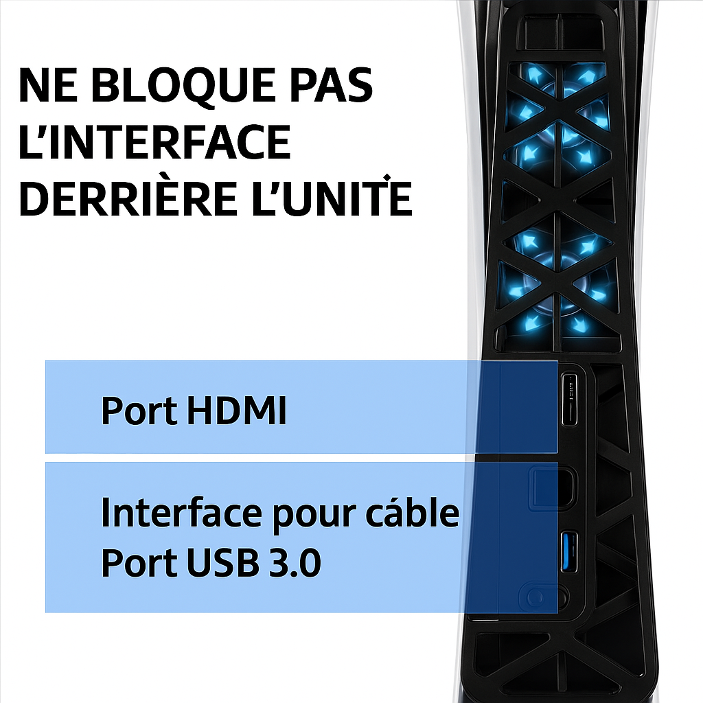 Accessoire Ventilateur de Refroidissement LED pour PS5 Slim – Système de Refroidissement Efficace pour PlayStation 5