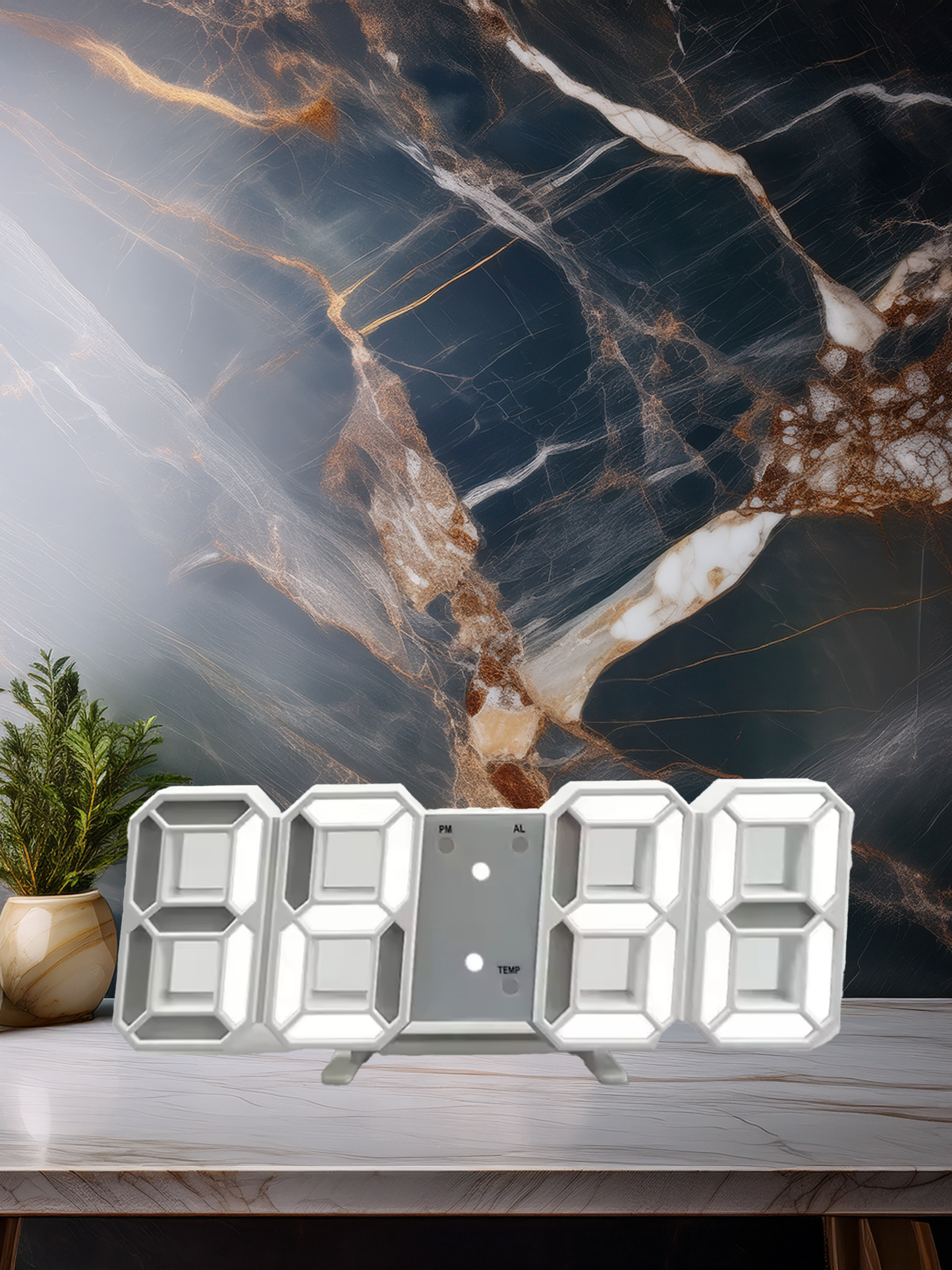 Horloge Murale / de Bureau Numérique LED – Design Moderne et Multifonctions