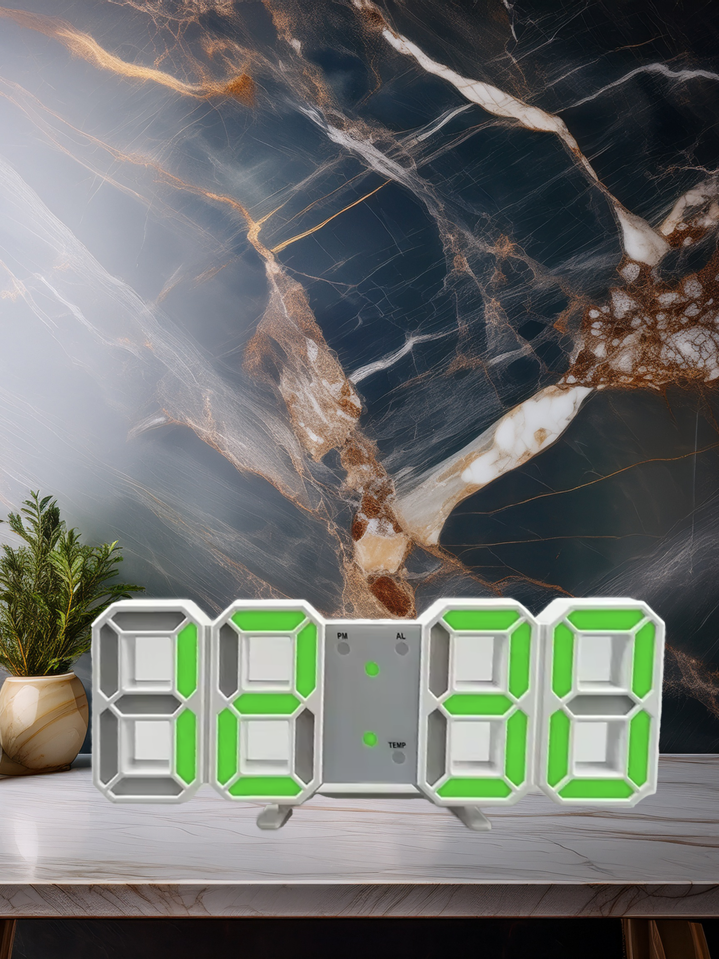 Horloge Murale / de Bureau Numérique LED – Design Moderne et Multifonctions