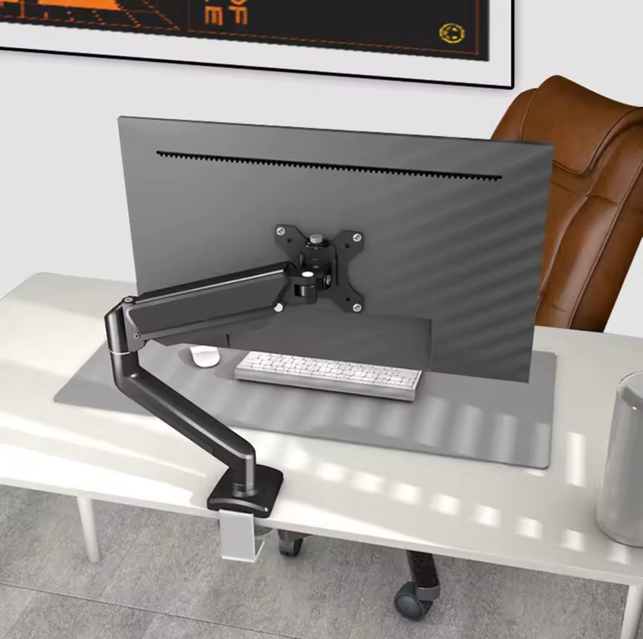 Support d'Écran Réglable pour Moniteur PC (17-32") – Montage par Pince ou Œillet