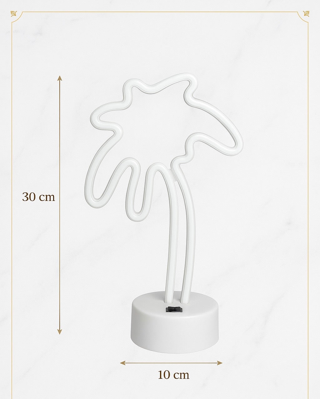 Enseigne Néon Palmier avec Base – Lampe LED Décorative pour Éclairage d'Ambiance