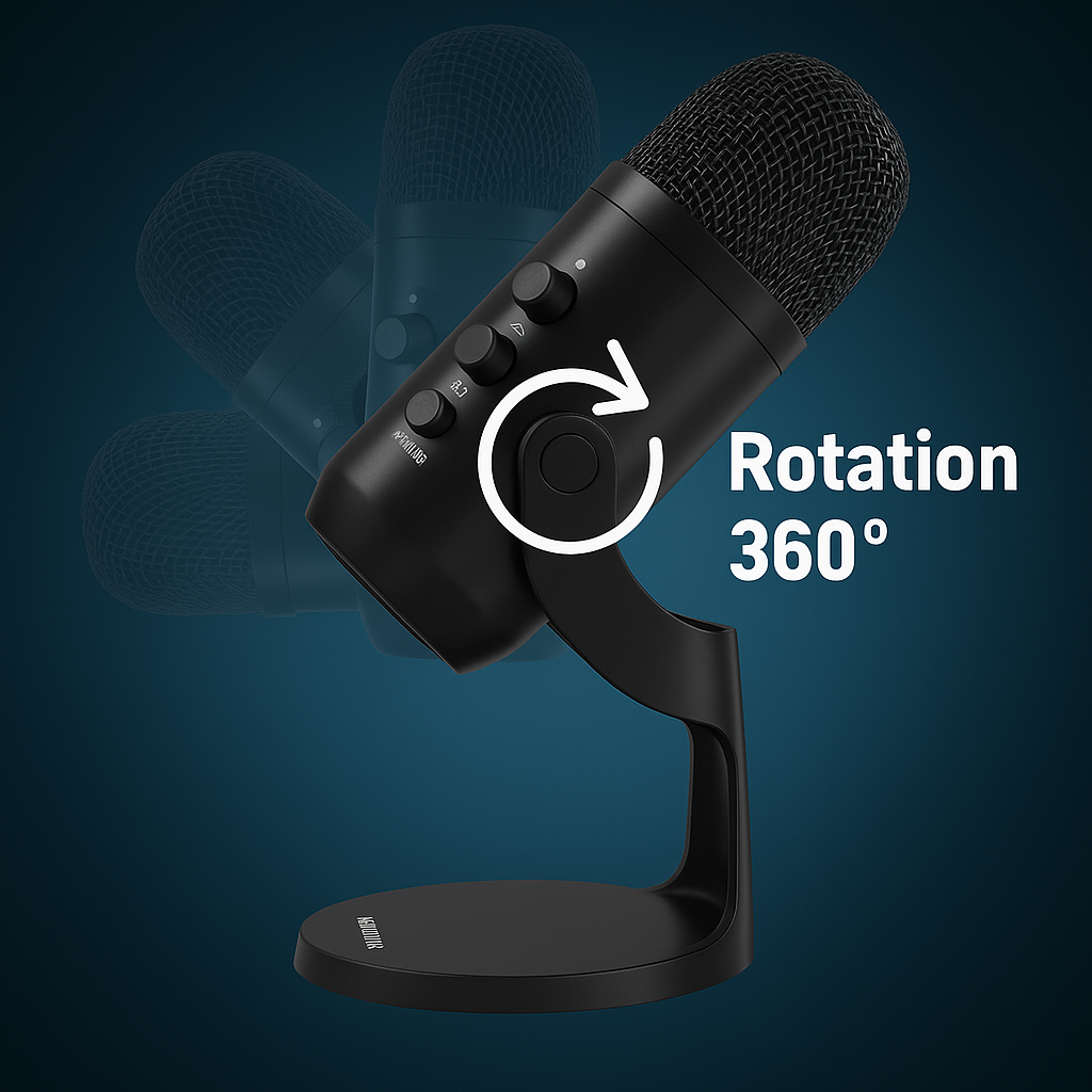 Microphone USB Haomuren – Idéal pour le Jeu, le Streaming, les Podcasts et l’Enregistrement
