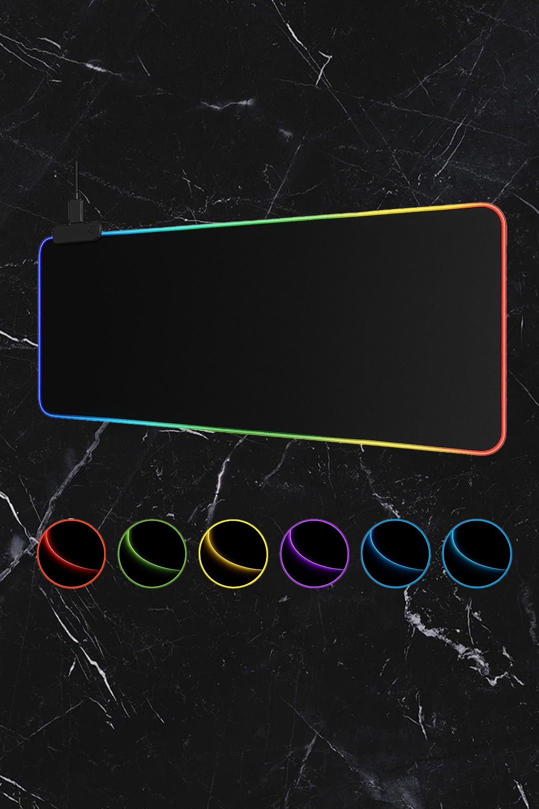 Tapis de Souris RGB Gamer – Surface Étanche et Colorée