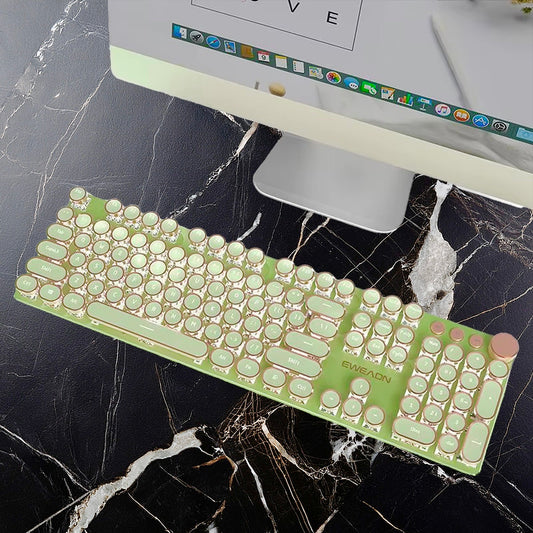 Clavier Mécanique EWEADN V20 – Style Machine à Écrire Punk, 104 Touches Rétroéclairées