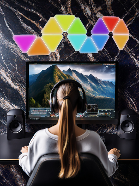 Lampe Murale LED Triangle RGB IC – 6pcs- Contrôle Bluetooth & Éclairage Dimmable